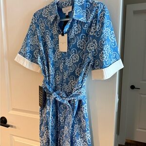 Tuckernuck Pomander Place Blue and White Floral Dress